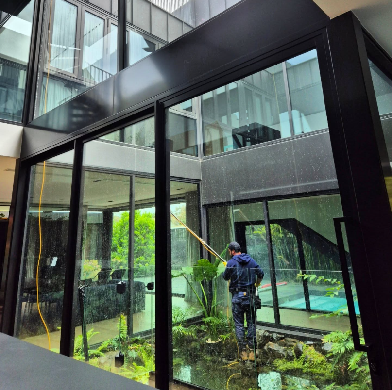Modern building with clean glass windows