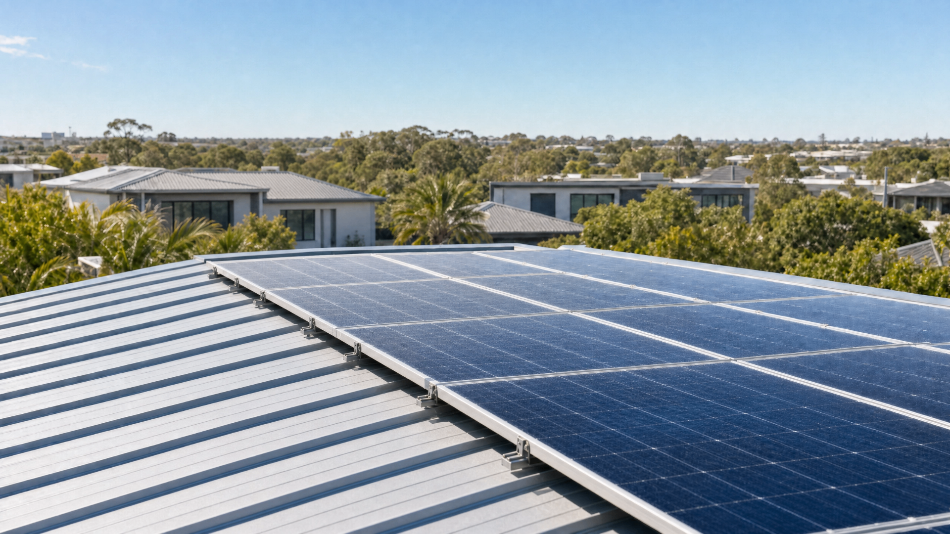 Metal mesh bird-proofing guard installed under solar panels on Melbourne home